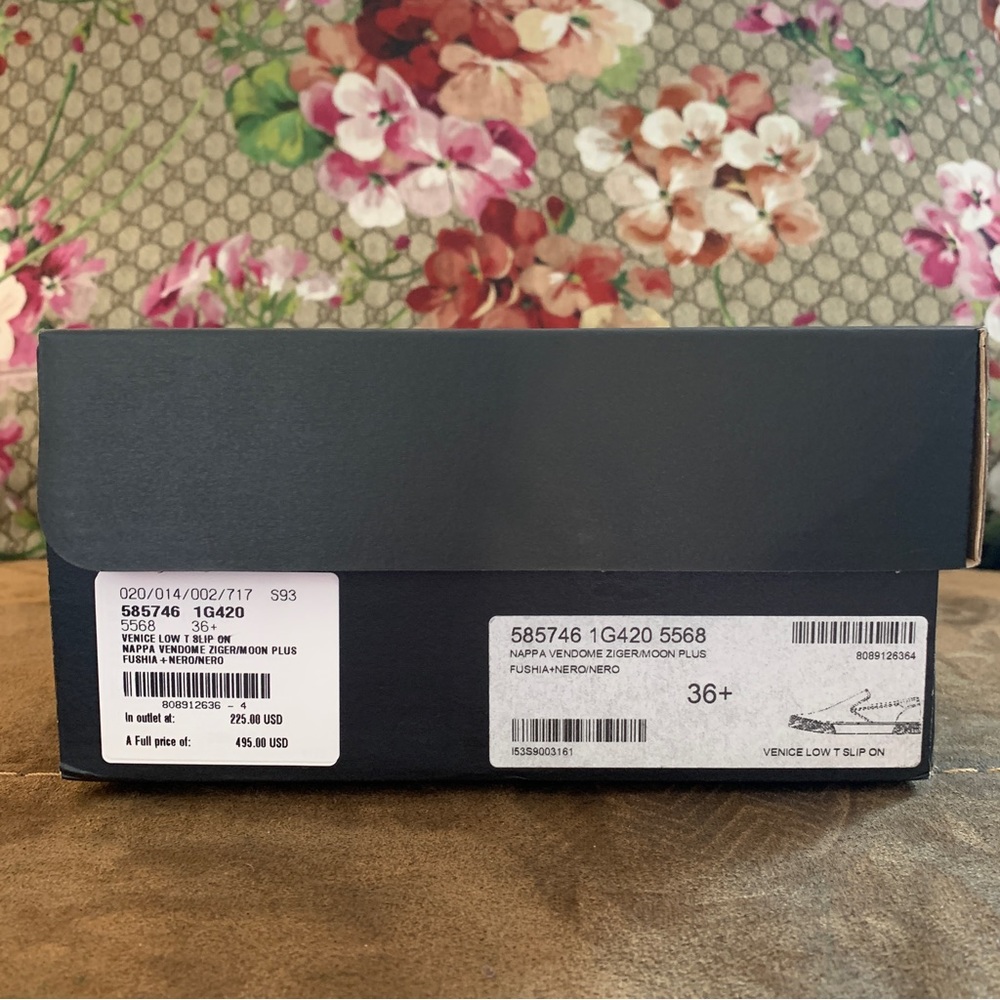 Saint Laurent Hot Pink Zebra Print Slip On Sneakers - Picture 9 of 14